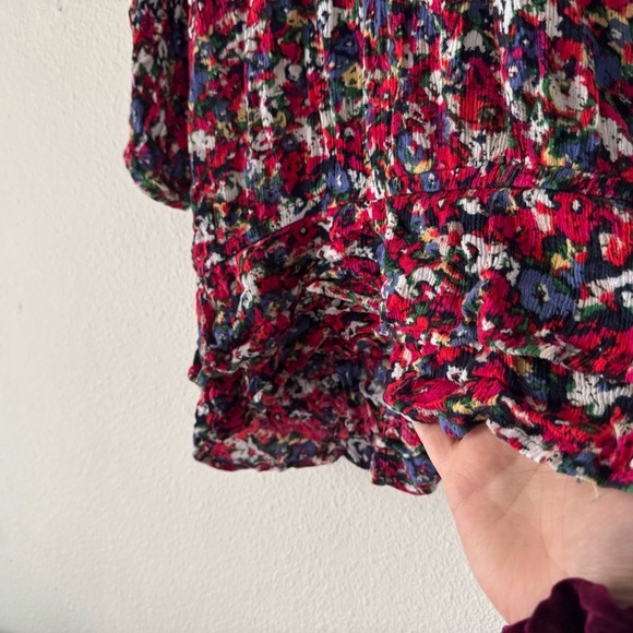 Westbound Petites Boho Floral Peplum Smocked Elastic Neck Off The Shoulder Sz PL - Picture 6 of 10